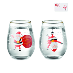 Zestaw 2 szklanek świątecznych NOEL