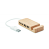4-portowy bambusowy hub USB HUBSTAND