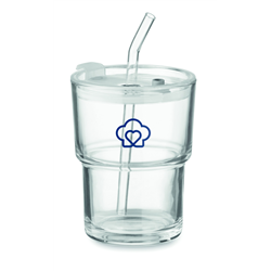 Szklany kubek ze słomką 400ml SIP