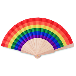 Tęczowy drewniany wachlarz BOWFAN