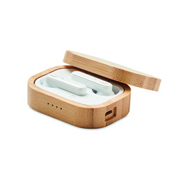 Słuchawki TWS w etui z bambusa JAZZ BAMBOO