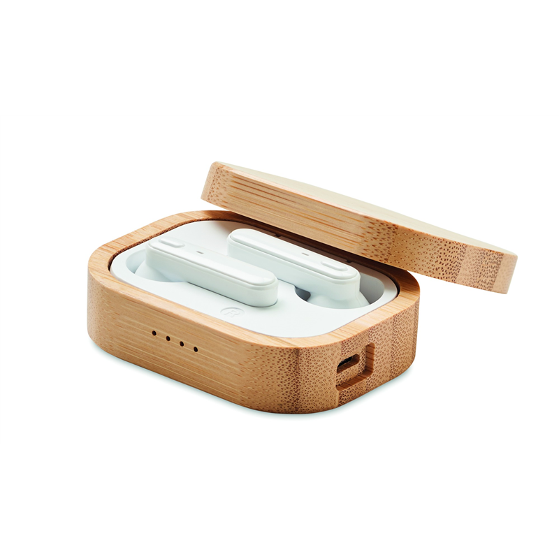 Słuchawki TWS w etui z bambusa JAZZ BAMBOO